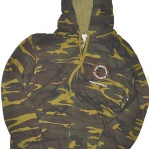 limited edition camo hooded top with hsa logo on breast