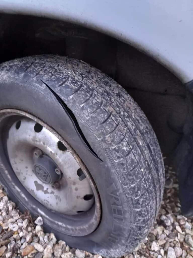 One of several sab vehicles attacked on Christmas night. 