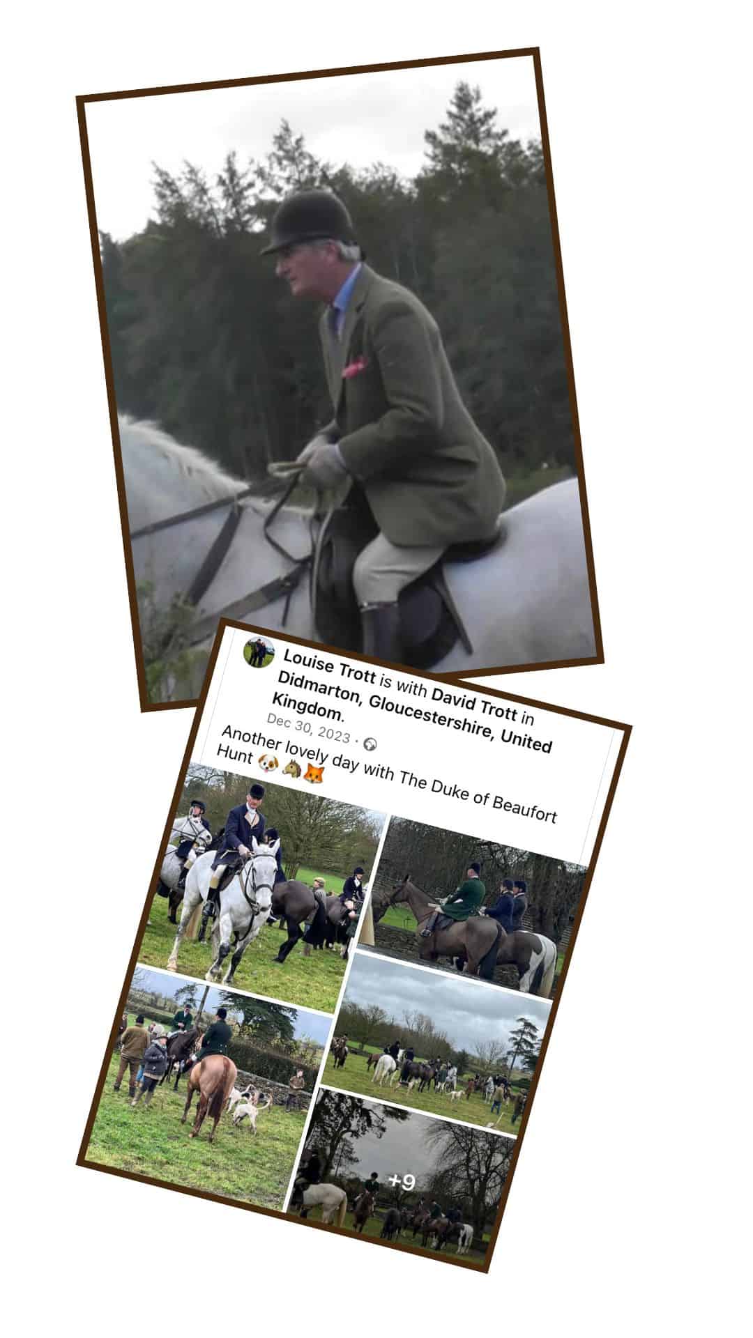 Lord Mancroft out with the Beaufort Hunt.