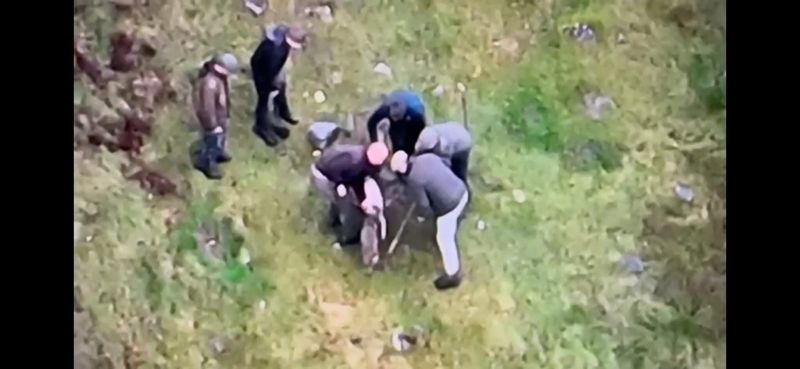 Image for the Tweet beginning: Shocking drone footage of a